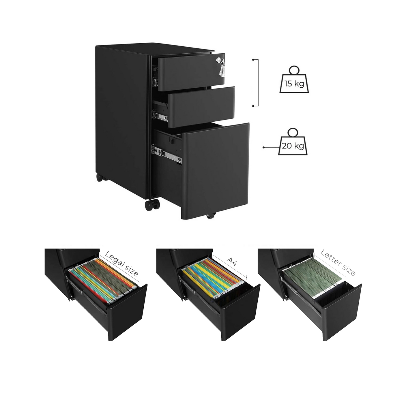 SLIDER (steel drawer) BLACK / WHITE