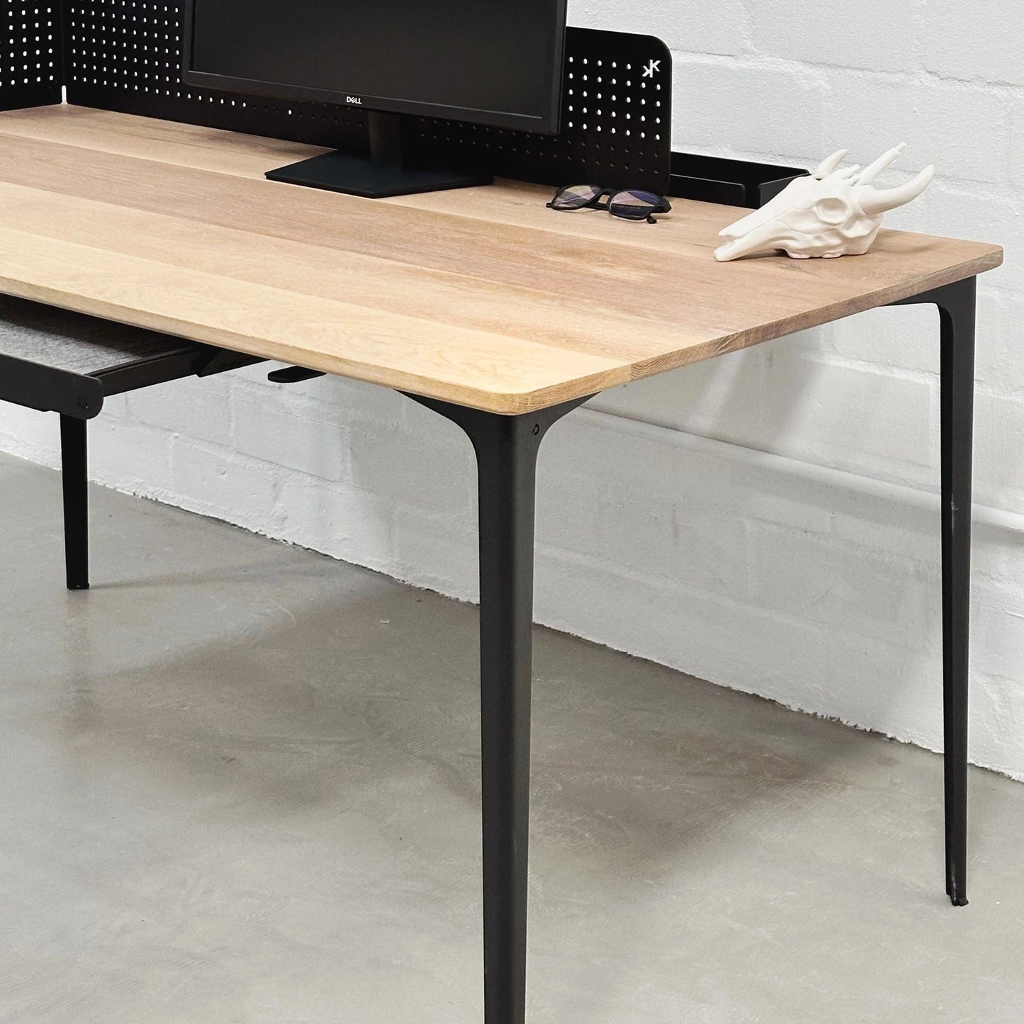 Luxury solid oak executive desk with steel legs – premium office desk in stock, available online in South Africa.