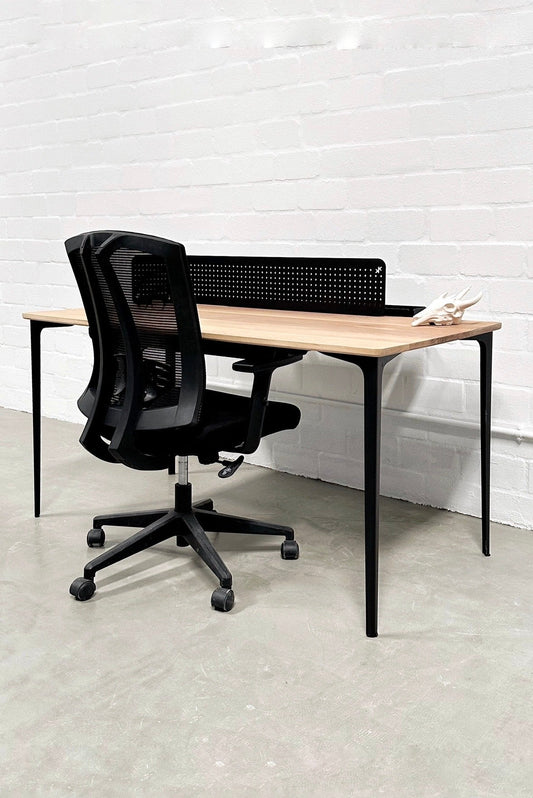 Solid oak and steel desk, flat packed and ready to deliver in South Africa