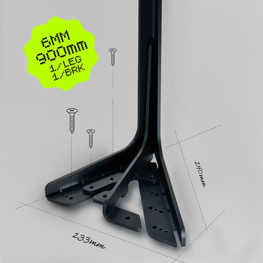 steel table leg, 900mm tall, 6mm thick, for desks, tables, counters, heavy duty
