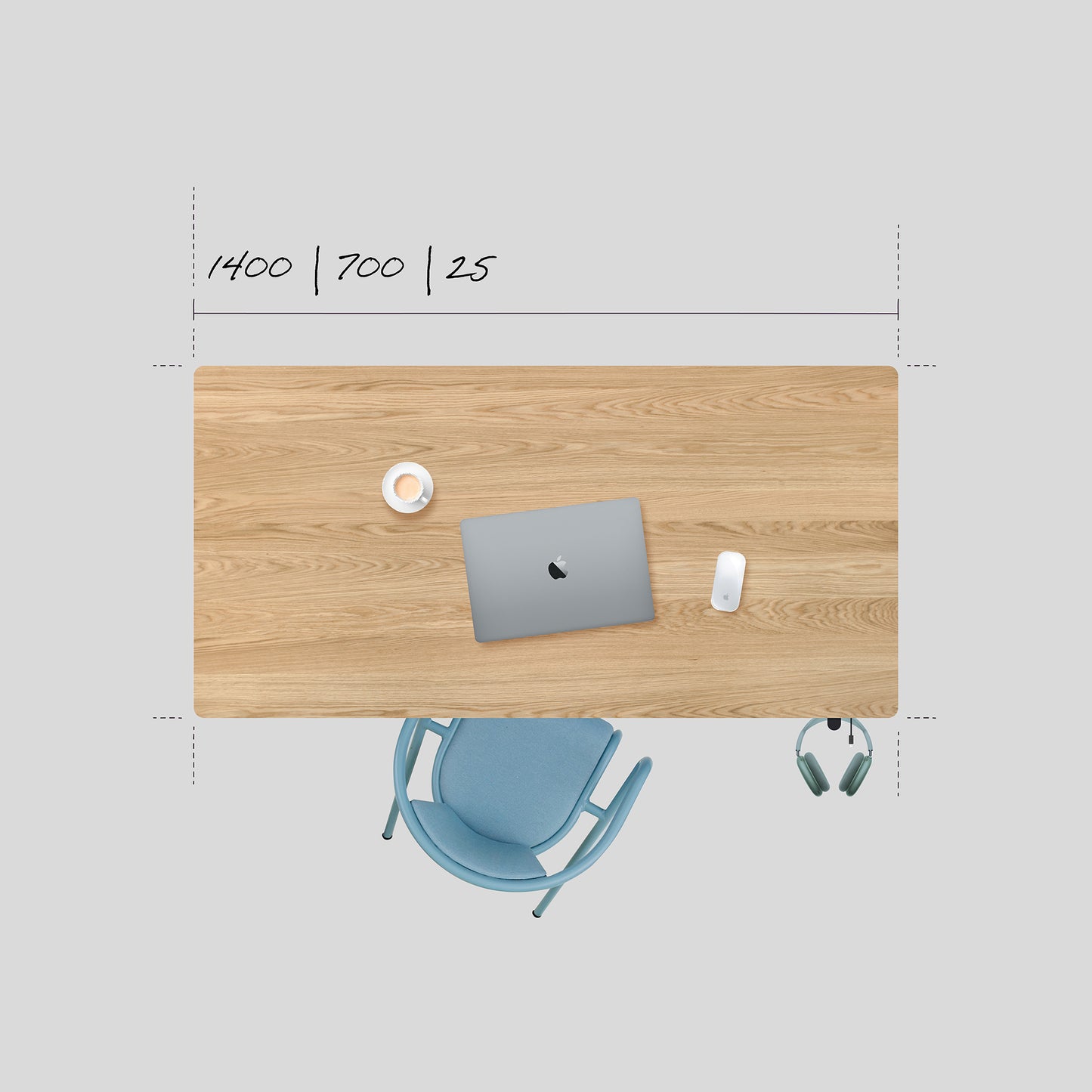 1.4 DESK | LUX | SOLID | 1400 X 700 X 25mm