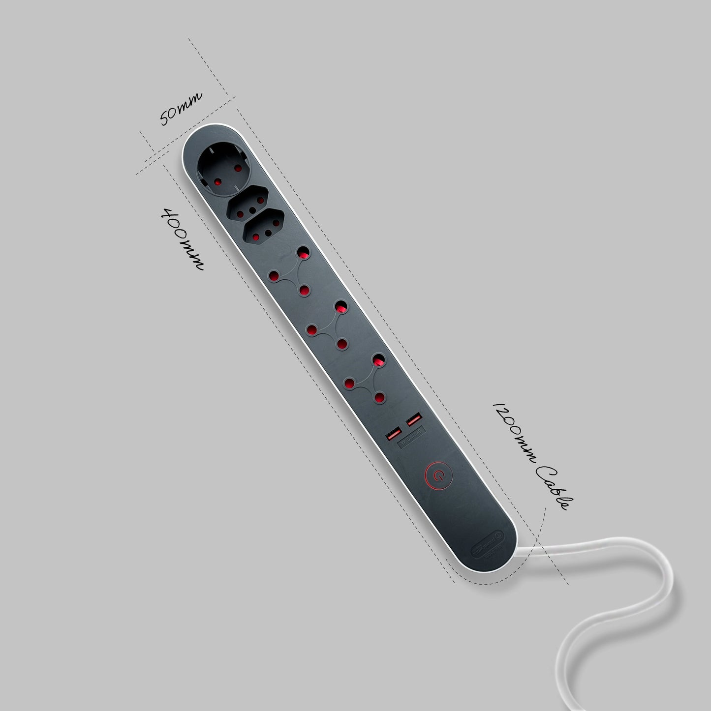 South African multi plug with USB ports from desk Topia