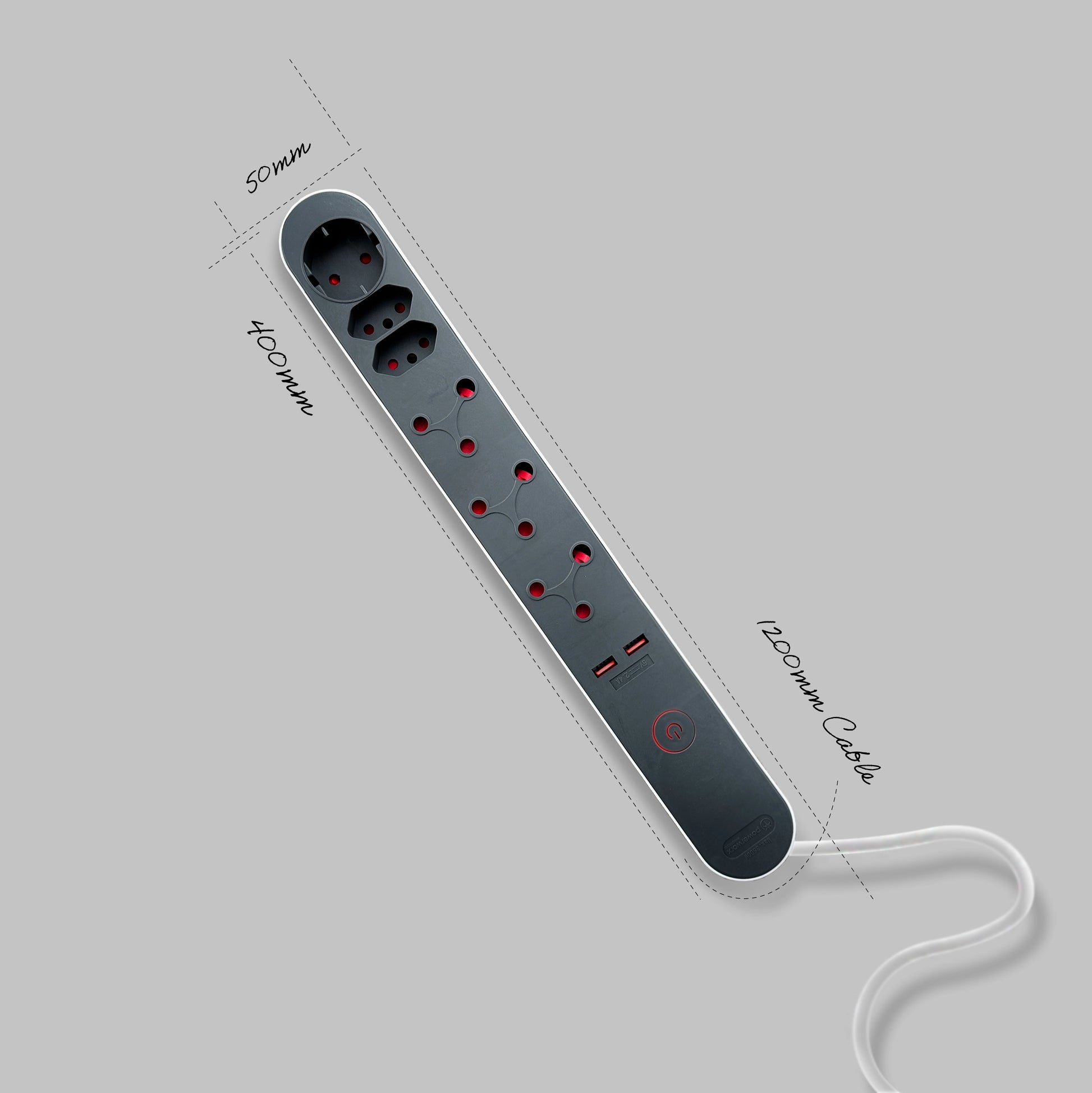 South African multi plug with USB ports from desk Topia