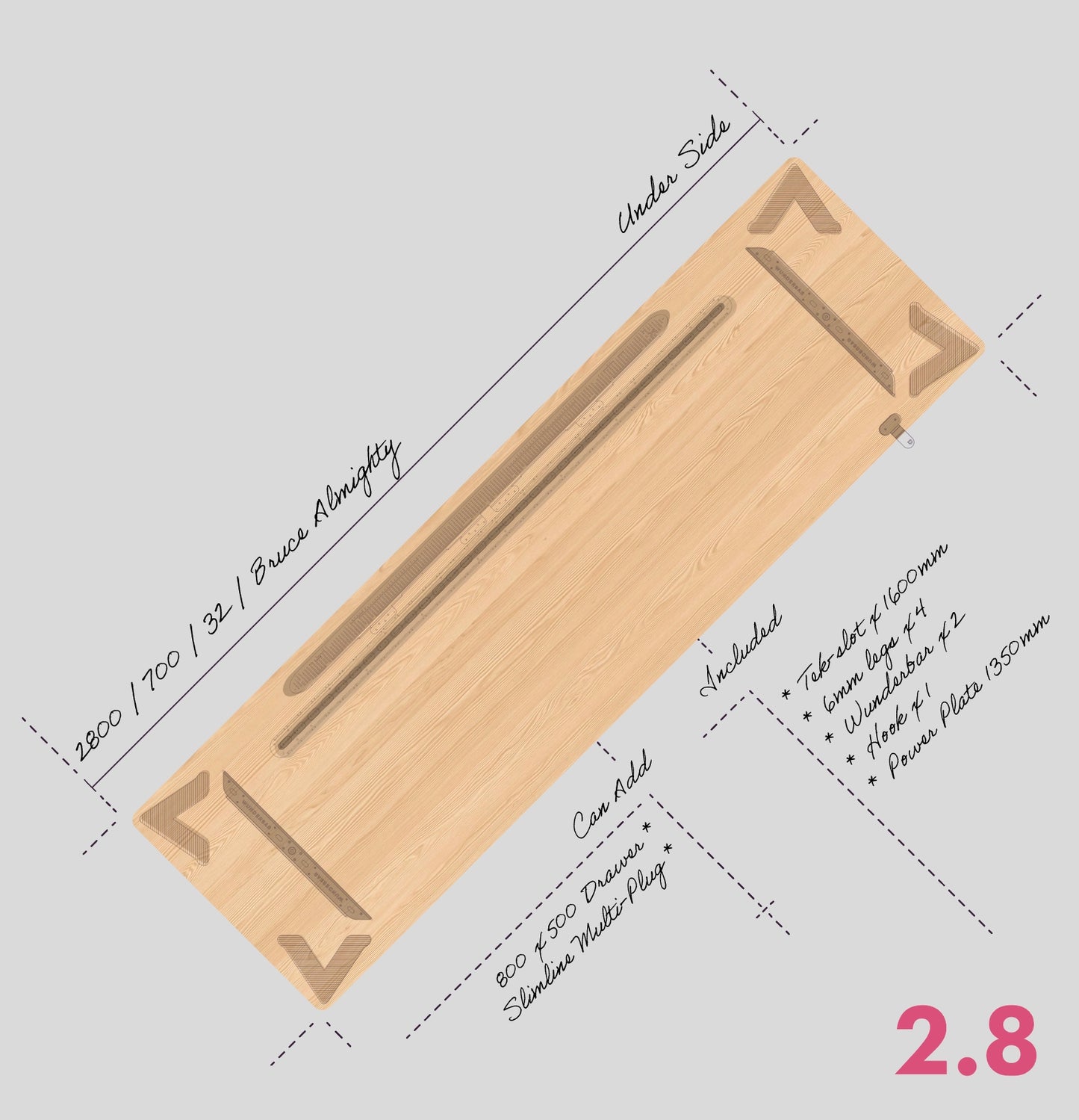 2.8 | SPRUCE ALMIGHTY | 2800 X 700 X 34mm