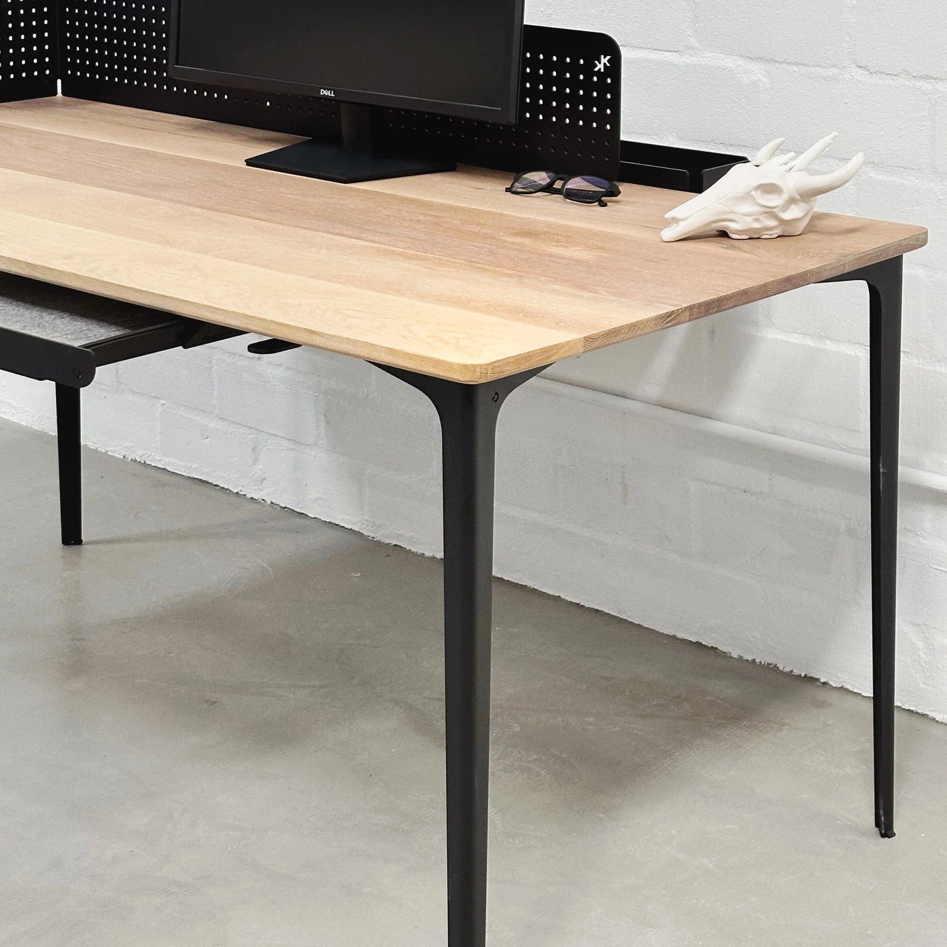 Luxury solid oak executive desk with steel legs – premium office desk in stock, available online in South Africa.