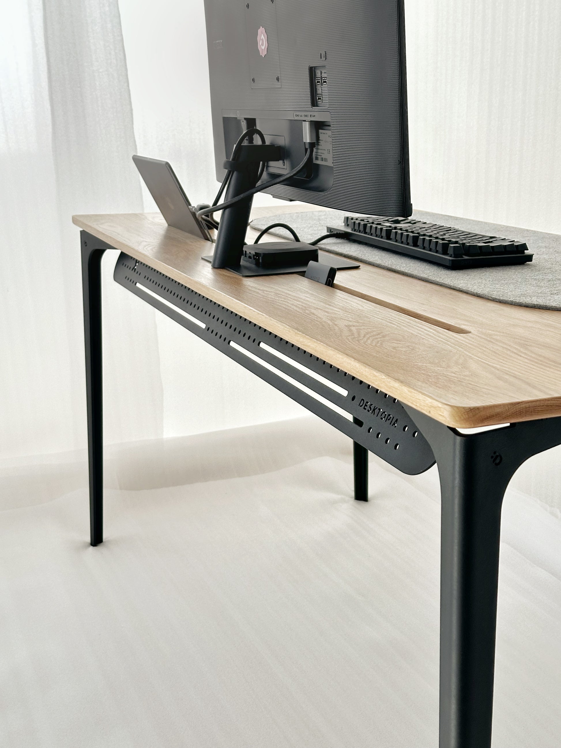 handcrafted solid wood desk with steel legs made in South Africa and delivered nation wide